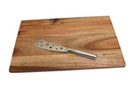 2 Pc. Acacia Board and Cheese Knife Set