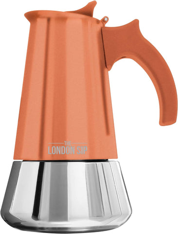 London Sip Stainless Steel Espresso Maker 10-cup, Copper