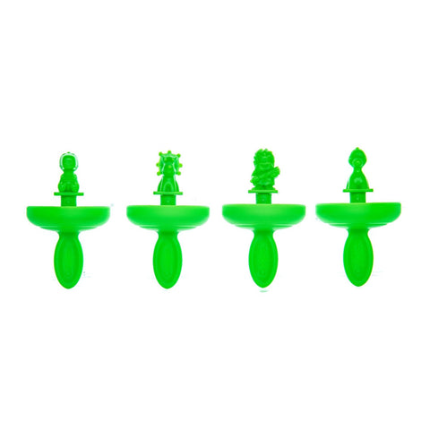 CUISIPRO - Mini Pop Mold Dinosaurs 4pc/Set 2oz/60ml Green