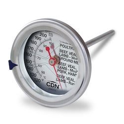 CDN Thermometer Dial Cooking Meat/Poultry Ovenproof Silver